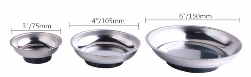 6 Inch Round Magnetic Tray, Stainless Steel Magnetic Parts Tray Tools Bowl For Screws Nuts Bolts Sockets
