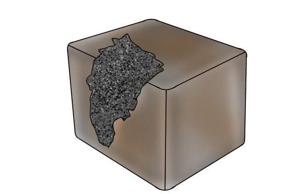 Neodymium bar magnet with a chipped coating 