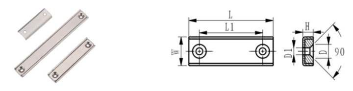 Neodymium Rectangular Pot Magnets with Two Countersunks