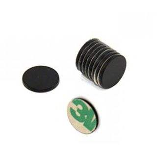 Adhesive 15mm dia x 1mm N42 Black Epoxy Magnets - 1.1kg Pull