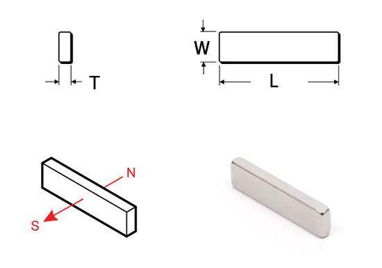 Drawing of Neodymium Block magnets