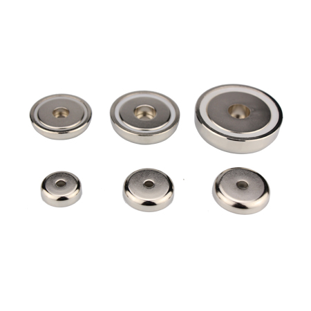 Neodymium Mounting Magnets with Straight Hole_Magnetic Pot Magnets