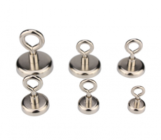 Neodymium Pot Magnets - Threaded Eye Hook